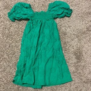 Girl green dress